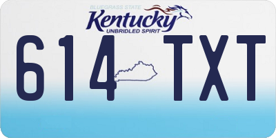 KY license plate 614TXT