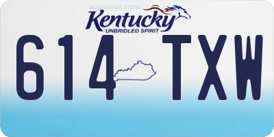 KY license plate 614TXW