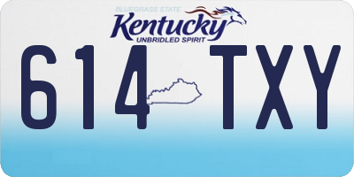 KY license plate 614TXY