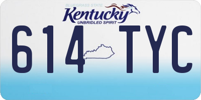 KY license plate 614TYC