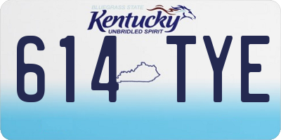KY license plate 614TYE