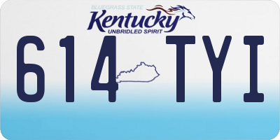 KY license plate 614TYI