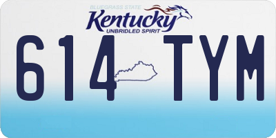 KY license plate 614TYM