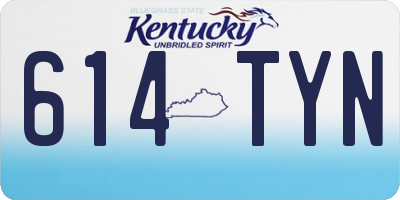 KY license plate 614TYN