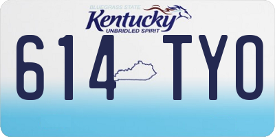 KY license plate 614TYO