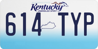 KY license plate 614TYP