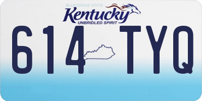 KY license plate 614TYQ