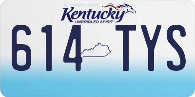 KY license plate 614TYS