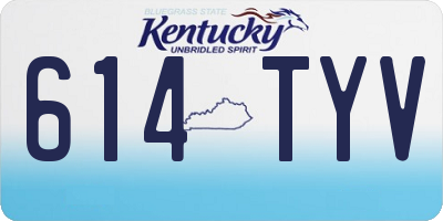 KY license plate 614TYV