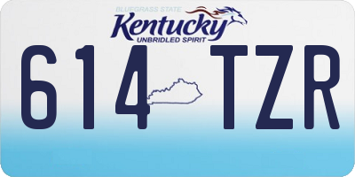 KY license plate 614TZR
