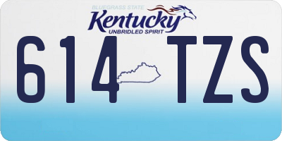 KY license plate 614TZS