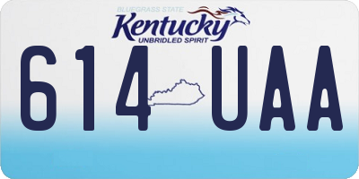 KY license plate 614UAA