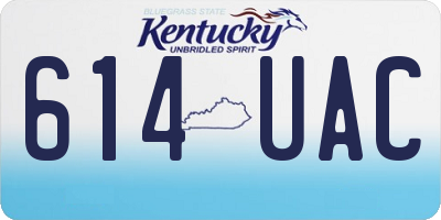 KY license plate 614UAC