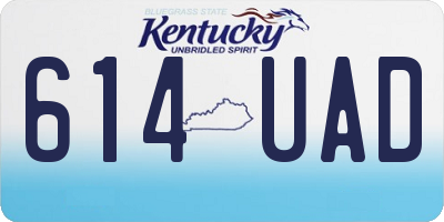 KY license plate 614UAD