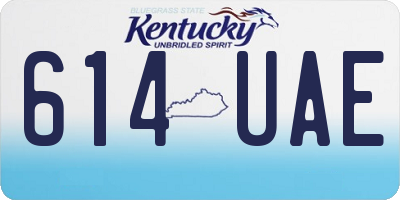 KY license plate 614UAE
