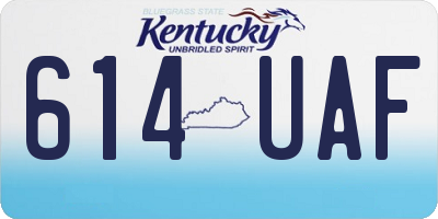 KY license plate 614UAF