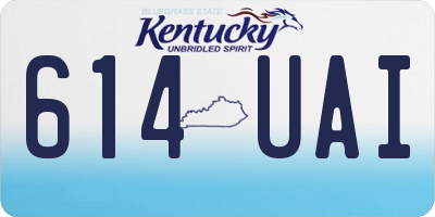 KY license plate 614UAI
