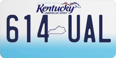 KY license plate 614UAL