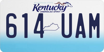 KY license plate 614UAM