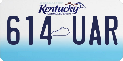 KY license plate 614UAR