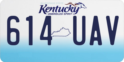 KY license plate 614UAV