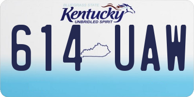 KY license plate 614UAW