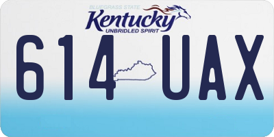 KY license plate 614UAX
