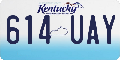 KY license plate 614UAY