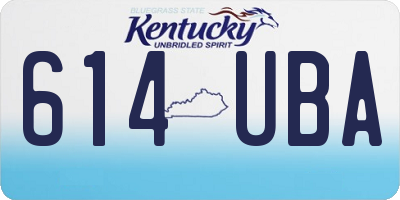 KY license plate 614UBA