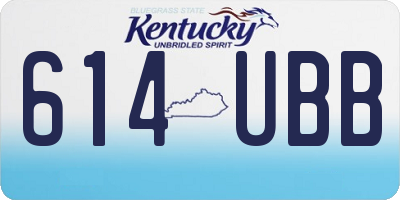 KY license plate 614UBB