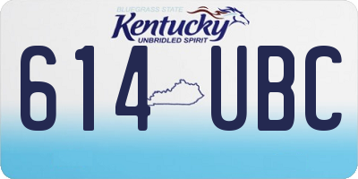 KY license plate 614UBC