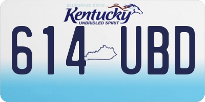 KY license plate 614UBD