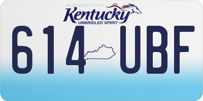 KY license plate 614UBF