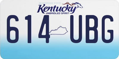 KY license plate 614UBG