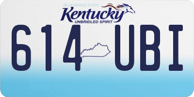 KY license plate 614UBI