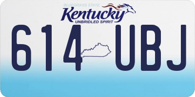 KY license plate 614UBJ