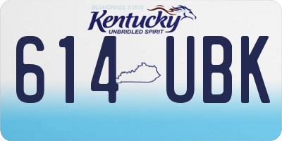 KY license plate 614UBK