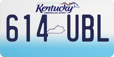 KY license plate 614UBL