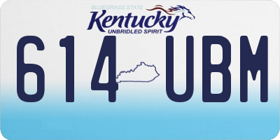 KY license plate 614UBM