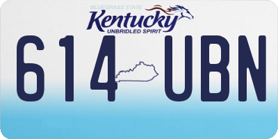 KY license plate 614UBN