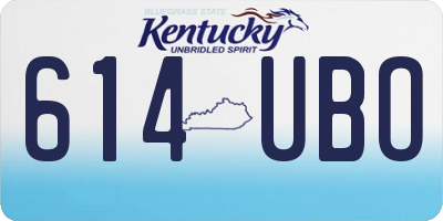 KY license plate 614UBO