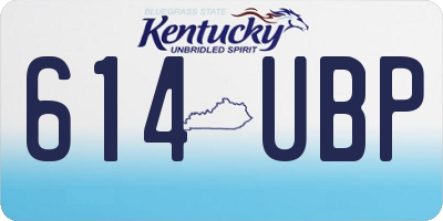 KY license plate 614UBP