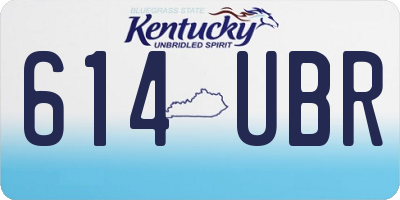 KY license plate 614UBR