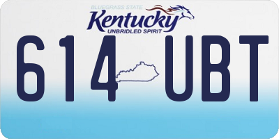 KY license plate 614UBT