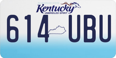 KY license plate 614UBU