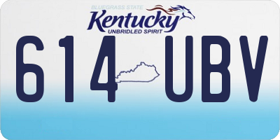 KY license plate 614UBV