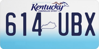 KY license plate 614UBX