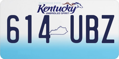 KY license plate 614UBZ