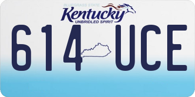 KY license plate 614UCE