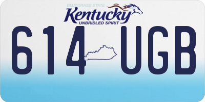 KY license plate 614UGB